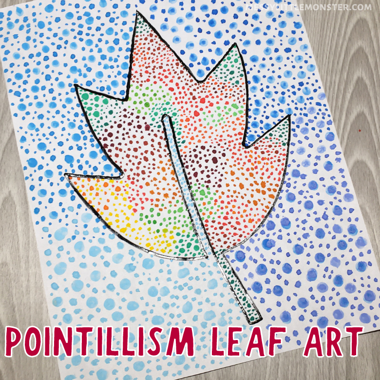 Pointillism Leaf Art for Kids - Messy Little Monster